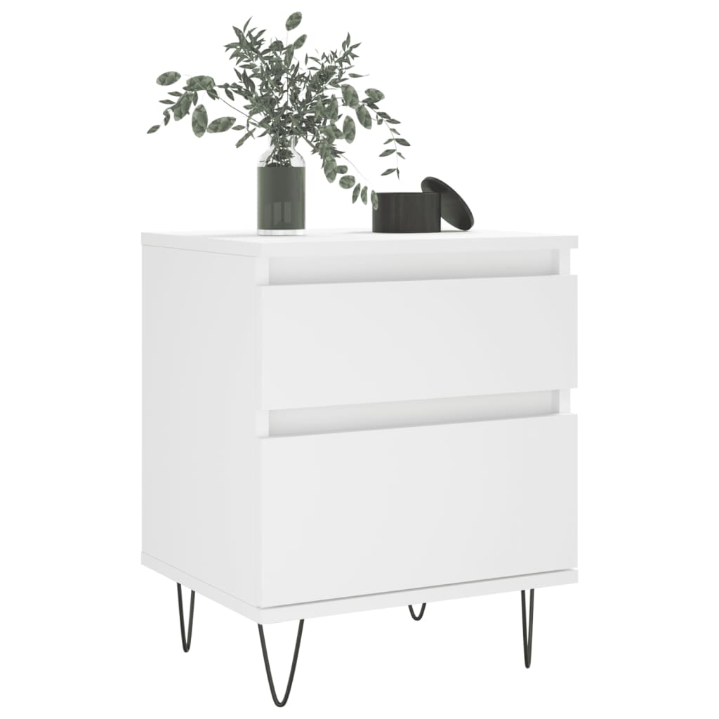 vidaXL Bedside Cabinet White 40x35x50 cm Engineered Wood 4