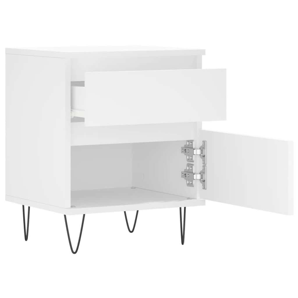 vidaXL Bedside Cabinet White 40x35x50 cm Engineered Wood 6