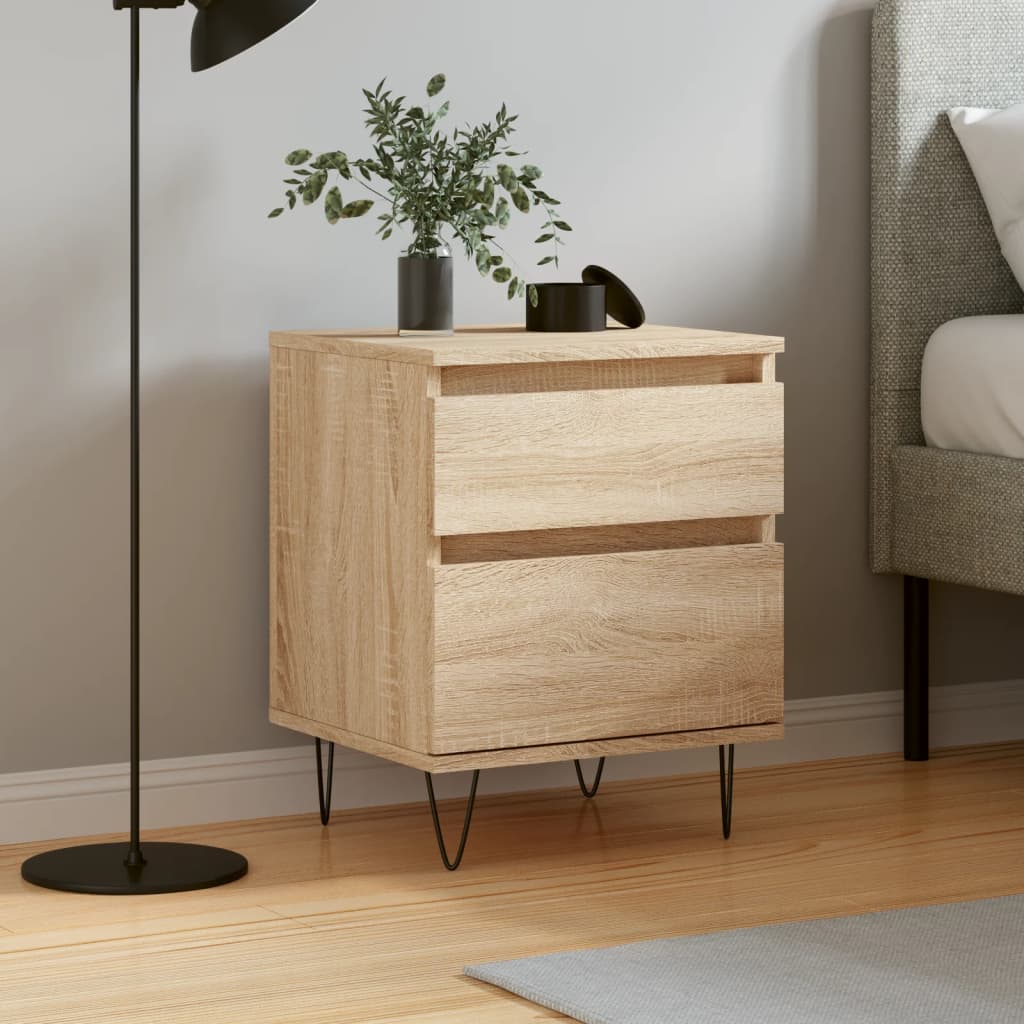 vidaXL Bedside Cabinet Sonoma Oak 40x35x50 cm Engineered Wood 1