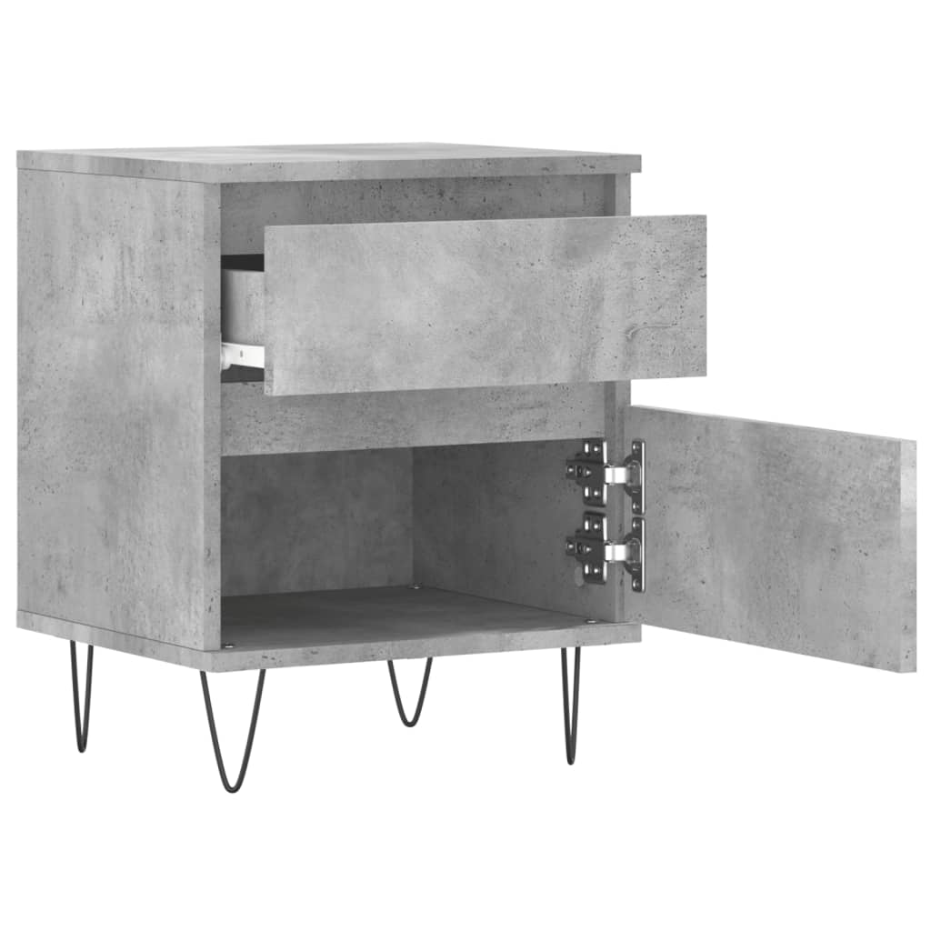 vidaXL Bedside Cabinet Concrete Grey 40x35x50 cm Engineered Wood 6