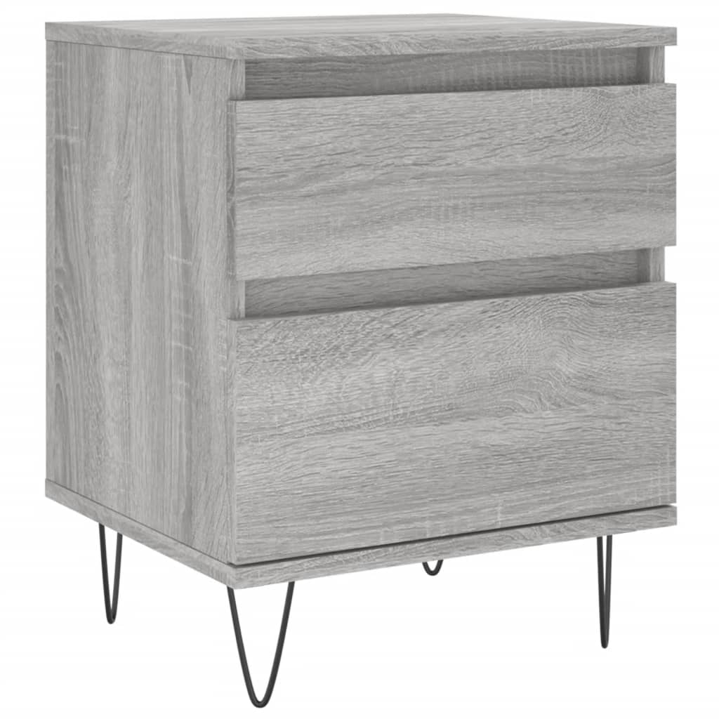 vidaXL Bedside Cabinet Grey Sonoma 40x35x50 cm Engineered Wood 2