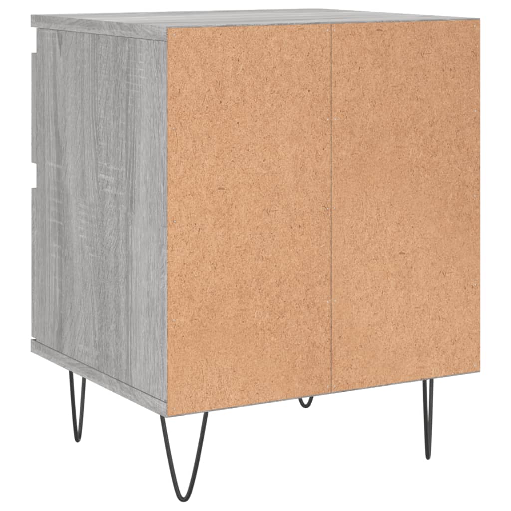 vidaXL Bedside Cabinet Grey Sonoma 40x35x50 cm Engineered Wood 5