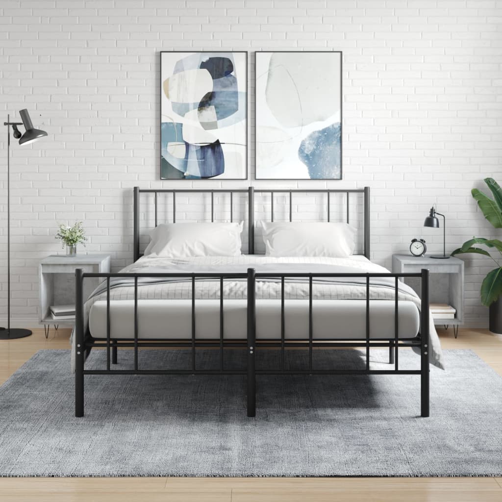 vidaXL Bedside Cabinets 2 pcs Concrete Grey 40x35x50 cm Engineered Wood 1