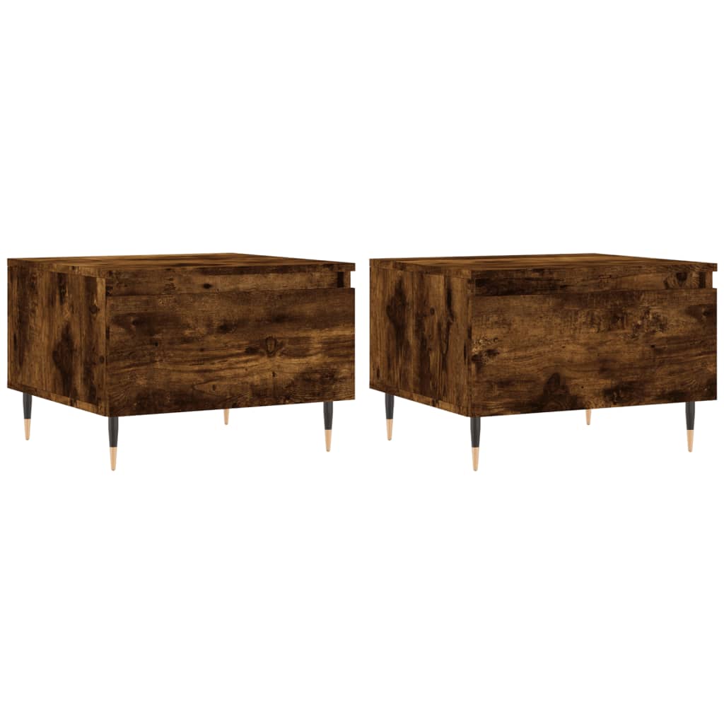 vidaXL Coffee Tables 2 pcs Smoked Oak 50x46x35 cm Engineered Wood 2