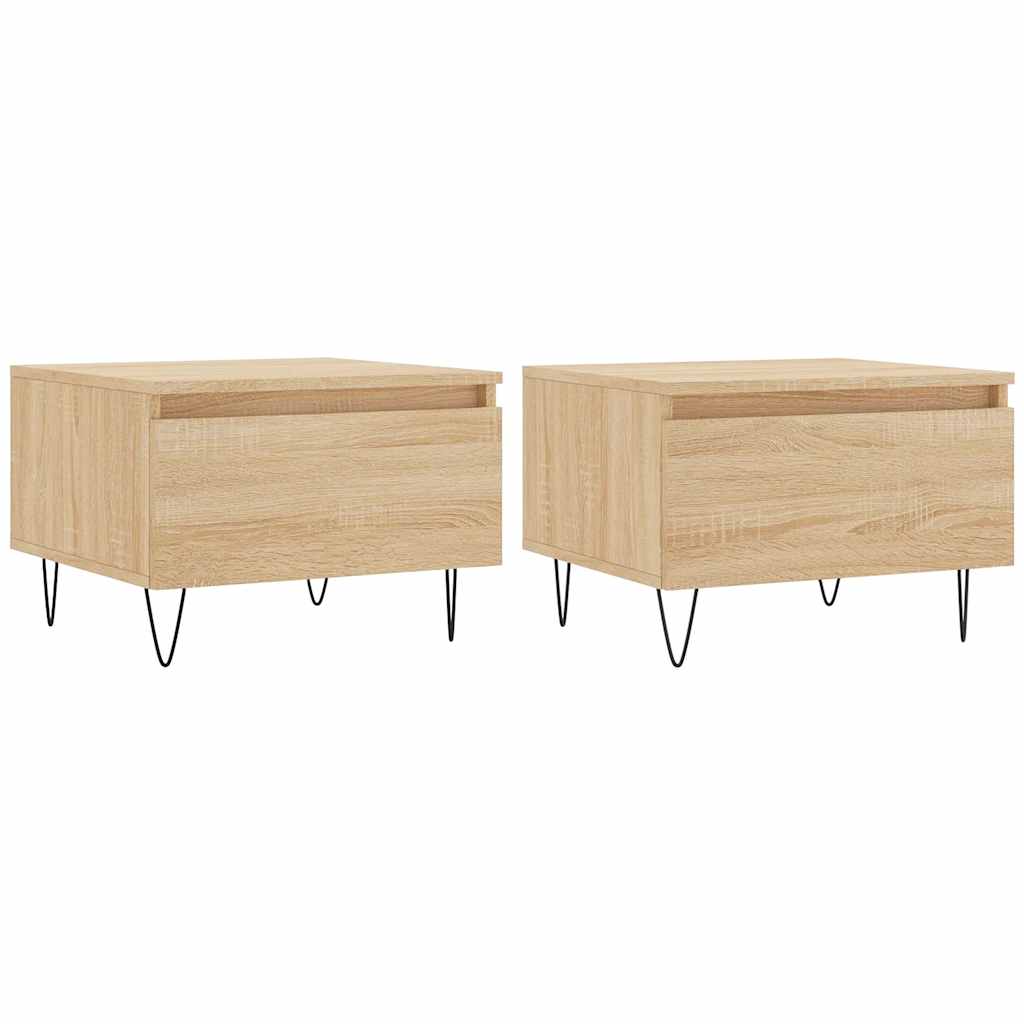 vidaXL Coffee Tables 2 pcs Sonoma Oak 50x46x35 cm Engineered Wood 2