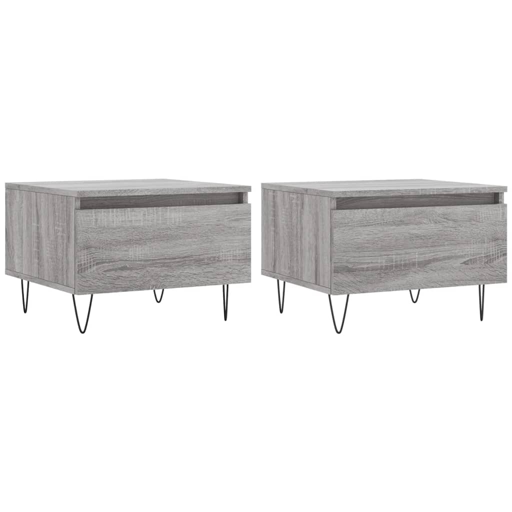 vidaXL Coffee Tables 2 pcs Grey Sonoma 50x46x35 cm Engineered Wood 2