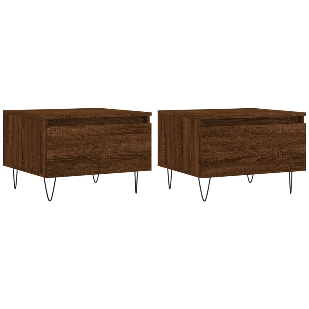 vidaXL Coffee Tables 2 pcs Brown Oak 50x46x35 cm Engineered Wood 2