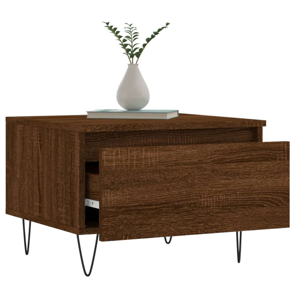 vidaXL Coffee Tables 2 pcs Brown Oak 50x46x35 cm Engineered Wood 4