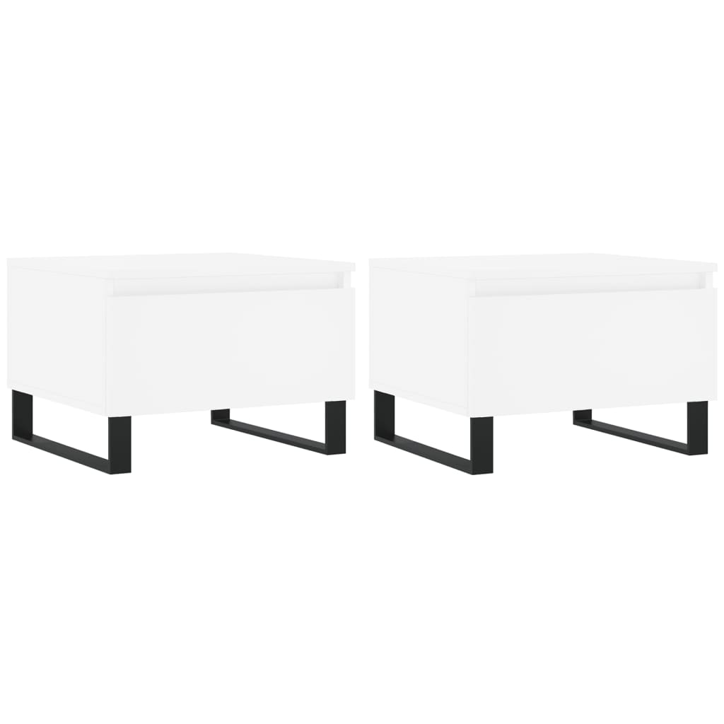 vidaXL Coffee Tables 2 pcs White 50x46x35 cm Engineered Wood 2