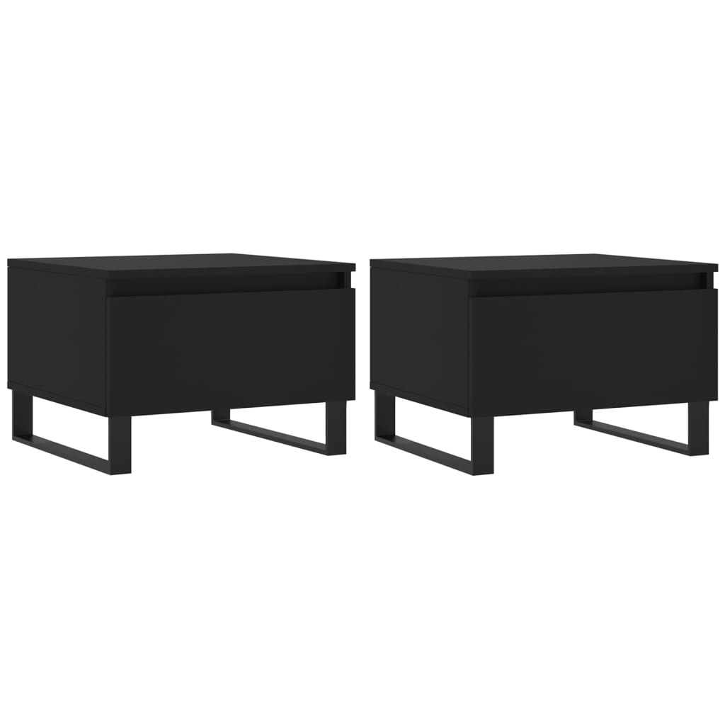 vidaXL Coffee Tables 2 pcs Black 50x46x35 cm Engineered Wood 2