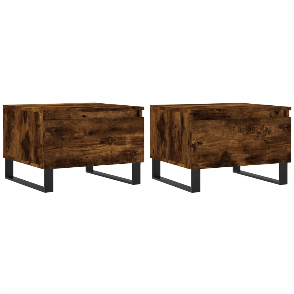 vidaXL Coffee Tables 2 pcs Smoked Oak 50x46x35 cm Engineered Wood 2