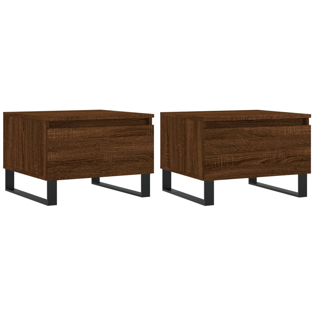 vidaXL Coffee Tables 2 pcs Brown Oak 50x46x35 cm Engineered Wood 2
