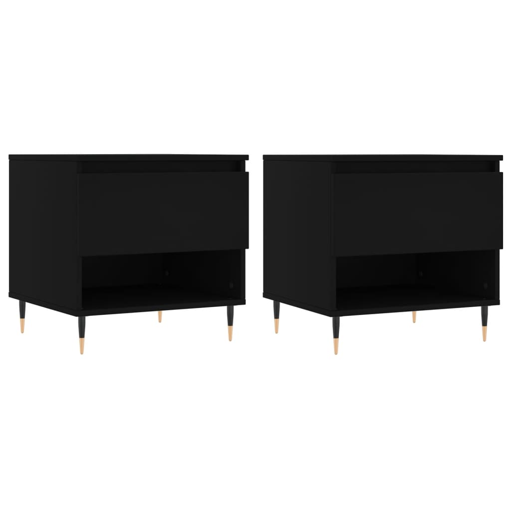 vidaXL Coffee Tables 2 pcs Black 50x46x50 cm Engineered Wood 2