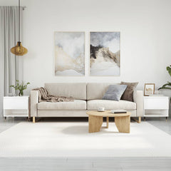 vidaXL Coffee Tables 2 pcs High Gloss White 50x46x50 cm Engineered Wood 1
