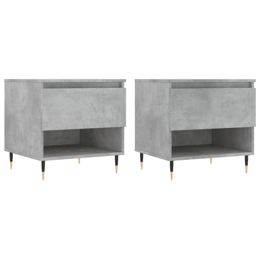 vidaXL Coffee Tables 2 pcs Concrete Grey 50x46x50 cm Engineered Wood 2