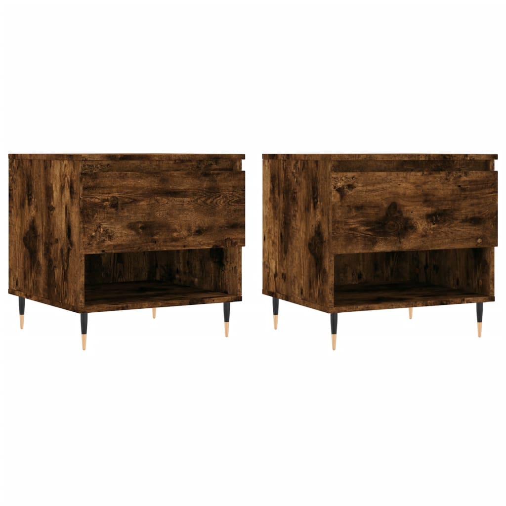 vidaXL Coffee Tables 2 pcs Smoked Oak 50x46x50 cm Engineered Wood 2