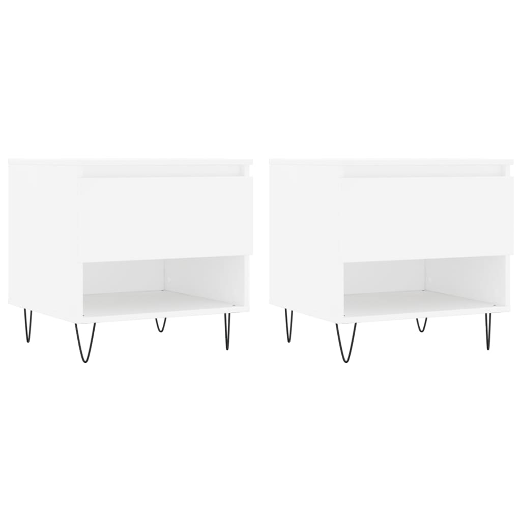 vidaXL Coffee Tables 2 pcs White 50x46x50 cm Engineered Wood 2