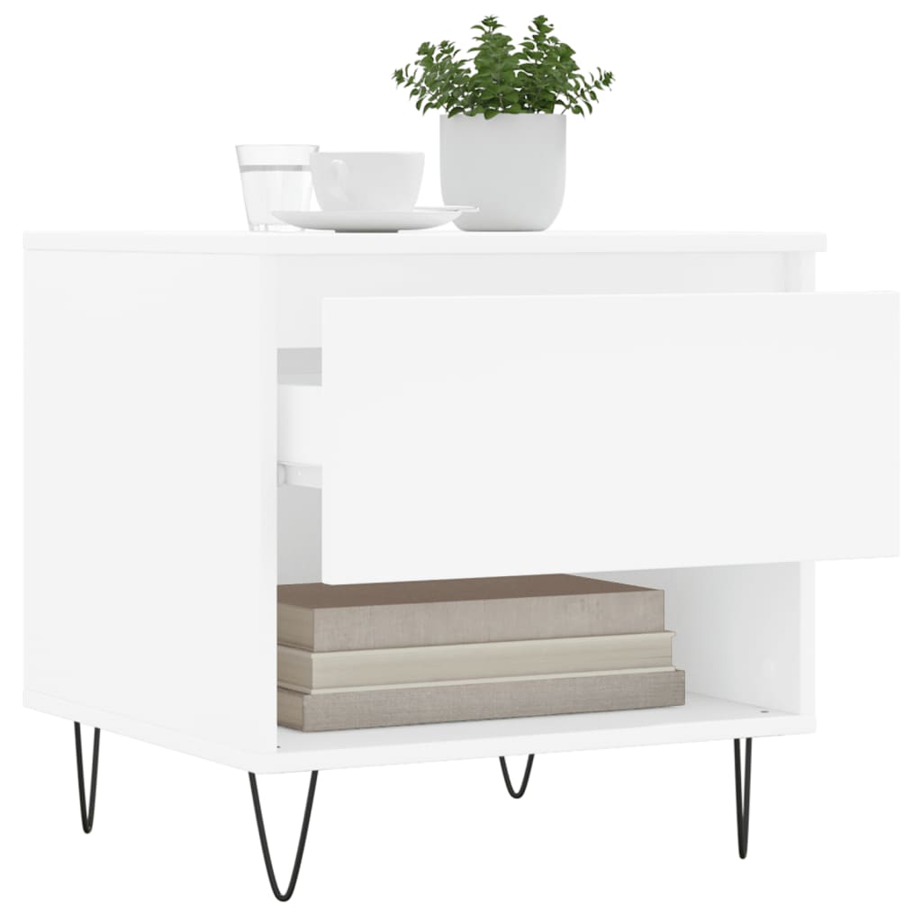 vidaXL Coffee Tables 2 pcs White 50x46x50 cm Engineered Wood 4