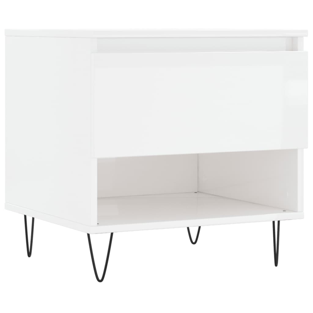 vidaXL Coffee Tables 2 pcs High Gloss White 50x46x50 cm Engineered Wood 5