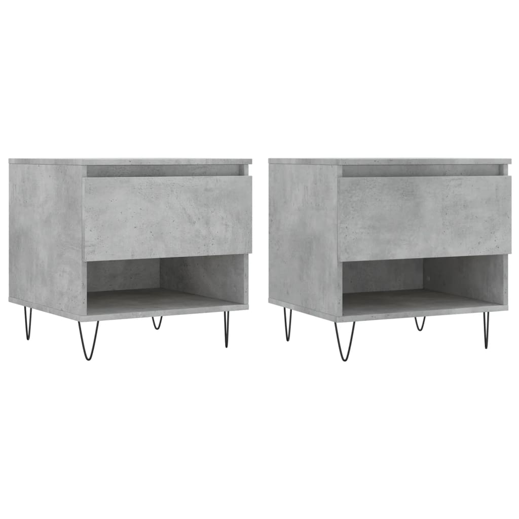 vidaXL Coffee Tables 2 pcs Concrete Grey 50x46x50 cm Engineered Wood 2
