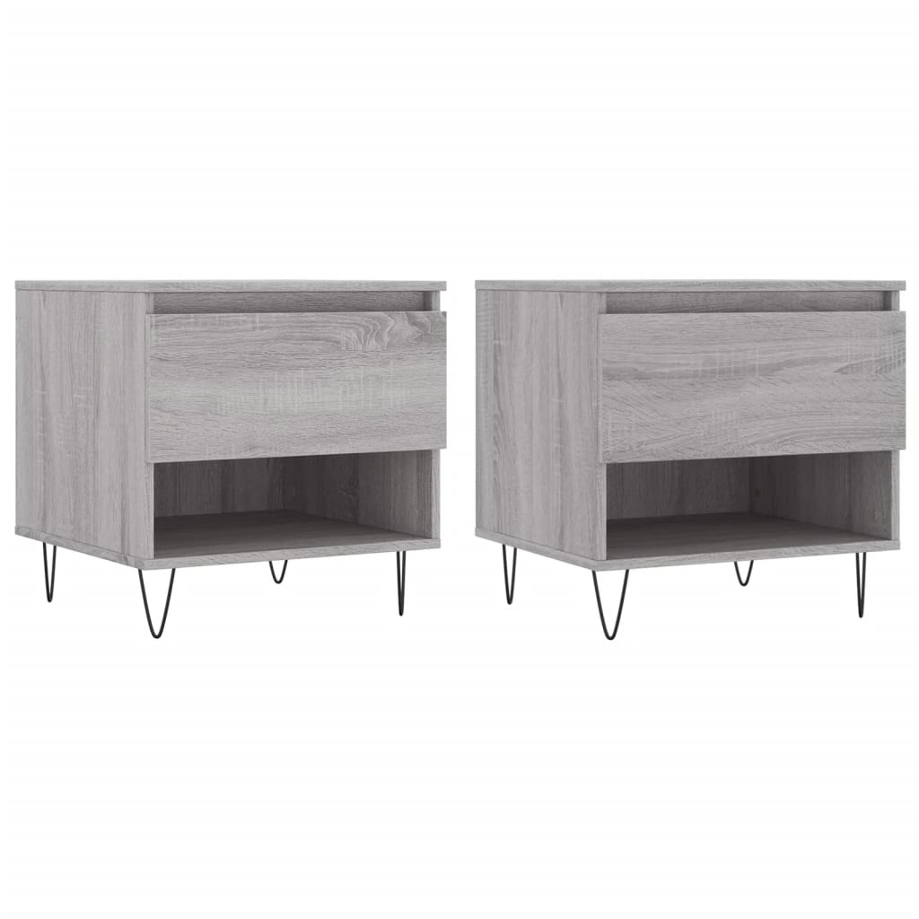 vidaXL Coffee Tables 2 pcs Grey Sonoma 50x46x50 cm Engineered Wood 2