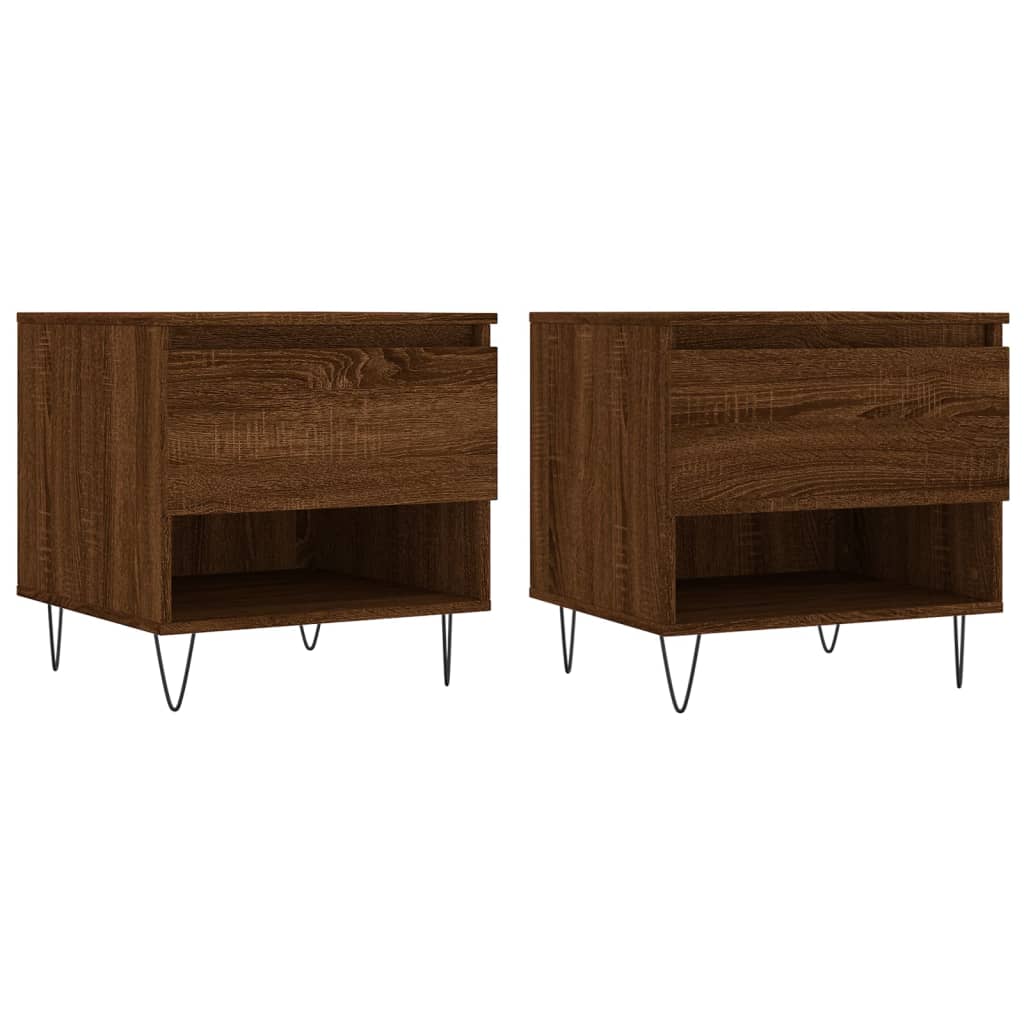 vidaXL Coffee Tables 2 pcs Brown Oak 50x46x50 cm Engineered Wood 2