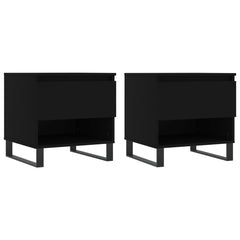 vidaXL Coffee Tables 2 pcs Black 50x46x50 cm Engineered Wood 2