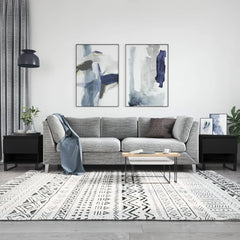 vidaXL Coffee Tables 2 pcs Black 50x46x50 cm Engineered Wood 1