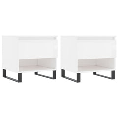 vidaXL Coffee Tables 2 pcs High Gloss White 50x46x50 cm Engineered Wood 2