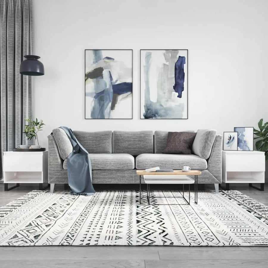 vidaXL Coffee Tables 2 pcs High Gloss White 50x46x50 cm Engineered Wood 1