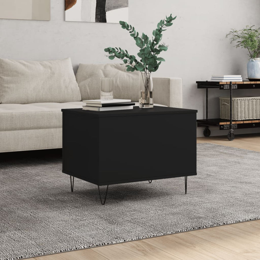 vidaXL Coffee Table Black 60x44.5x45 cm Engineered Wood 1