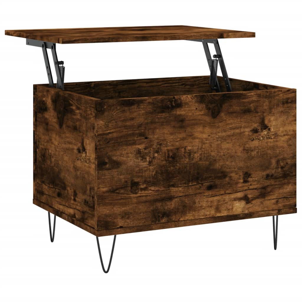 vidaXL Coffee Table Smoked Oak 60x44.5x45 cm Engineered Wood 2