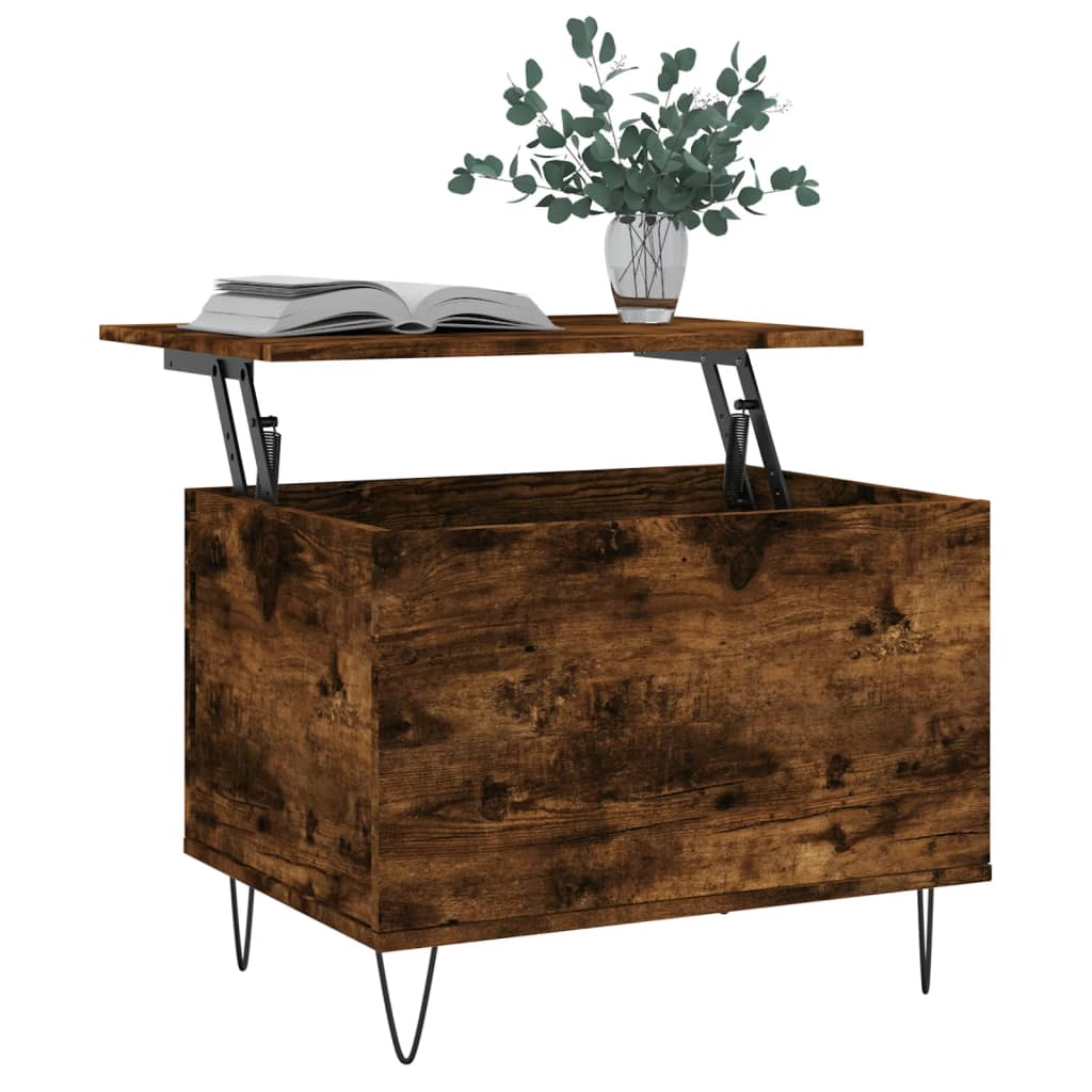 vidaXL Coffee Table Smoked Oak 60x44.5x45 cm Engineered Wood 3