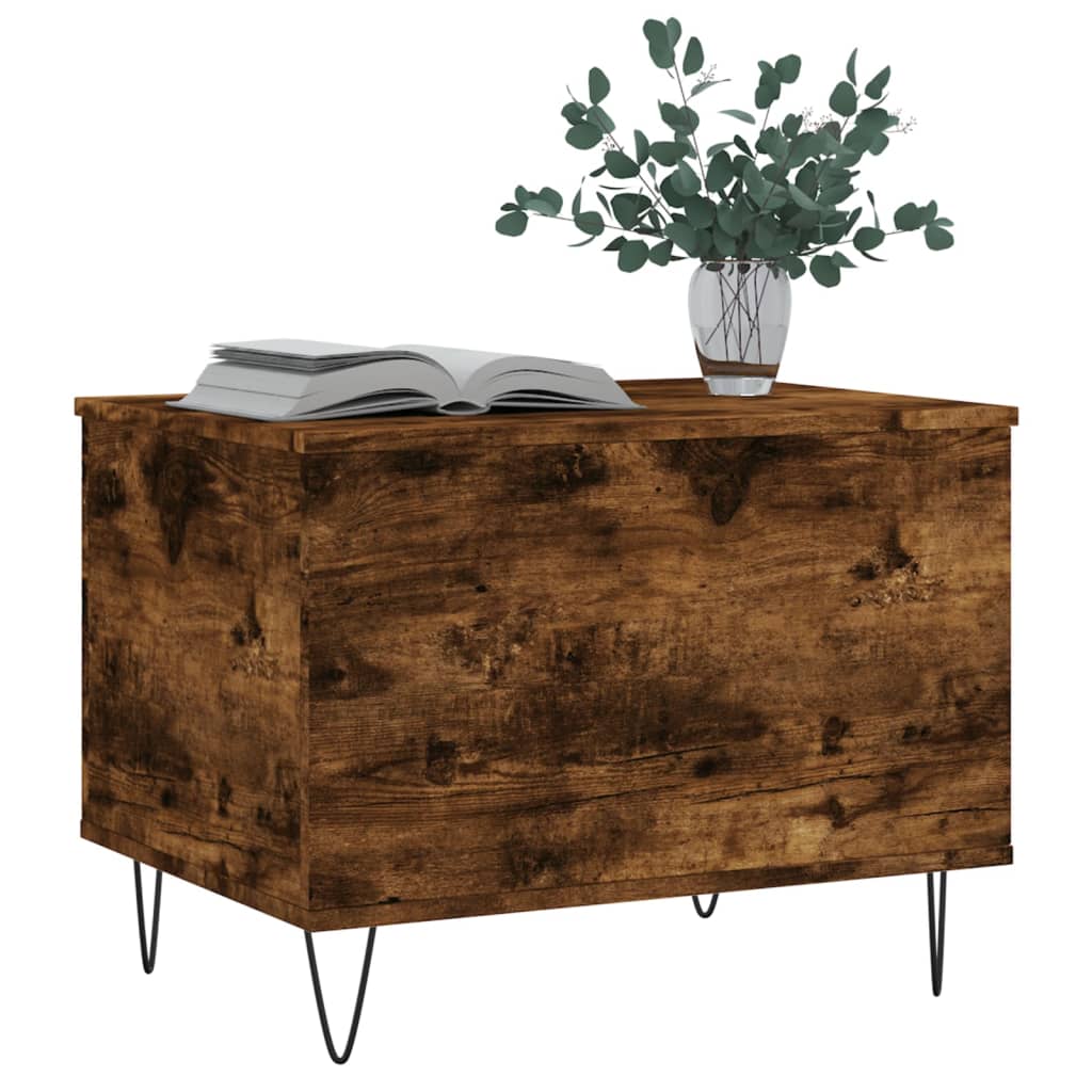 vidaXL Coffee Table Smoked Oak 60x44.5x45 cm Engineered Wood 4