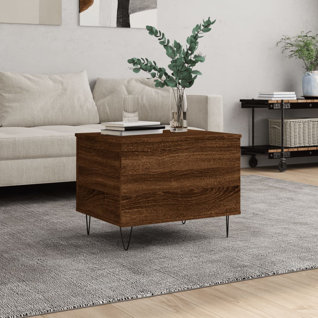 vidaXL Coffee Table Brown Oak 60x44.5x45 cm Engineered Wood 1