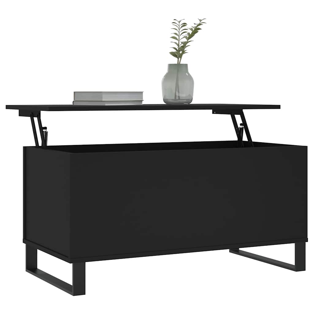 vidaXL Coffee Table Black 90x44.5x45 cm Engineered Wood 3