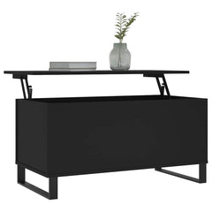 vidaXL Coffee Table Black 90x44.5x45 cm Engineered Wood 3