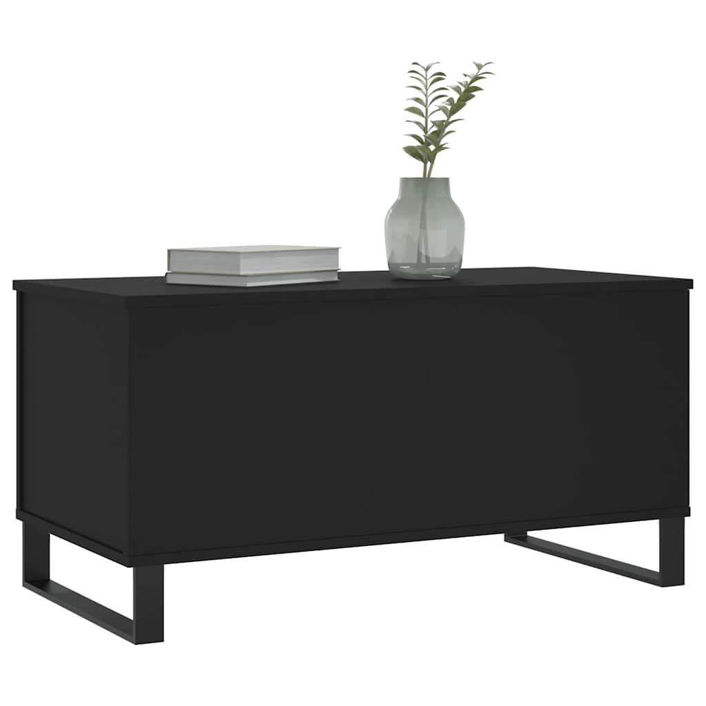 vidaXL Coffee Table Black 90x44.5x45 cm Engineered Wood 4