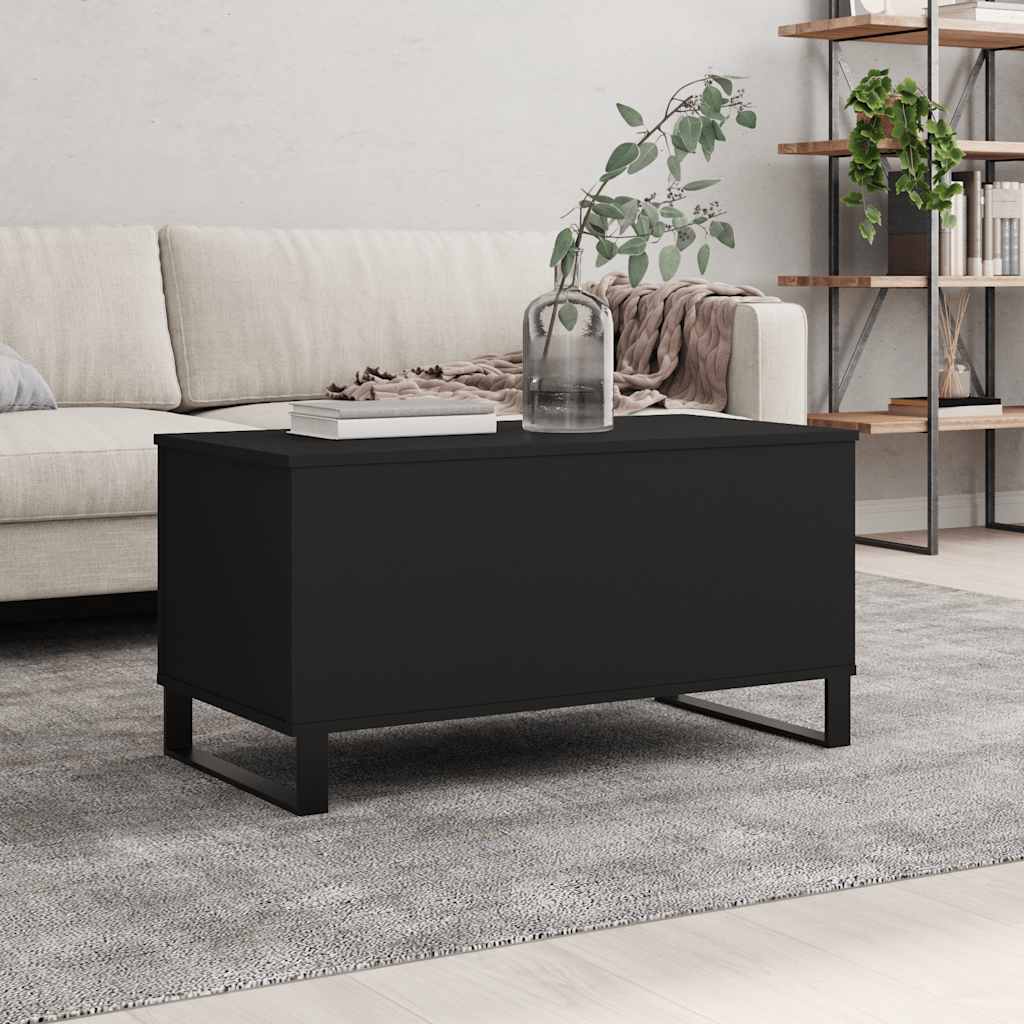 vidaXL Coffee Table Black 90x44.5x45 cm Engineered Wood 1