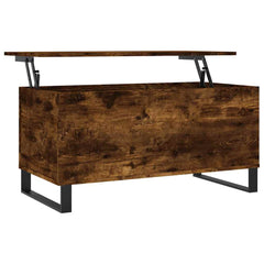 vidaXL Coffee Table Smoked Oak 90x44.5x45 cm Engineered Wood 2