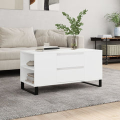 Coffee Table 102x44,5x50 cm Engineered Wood White