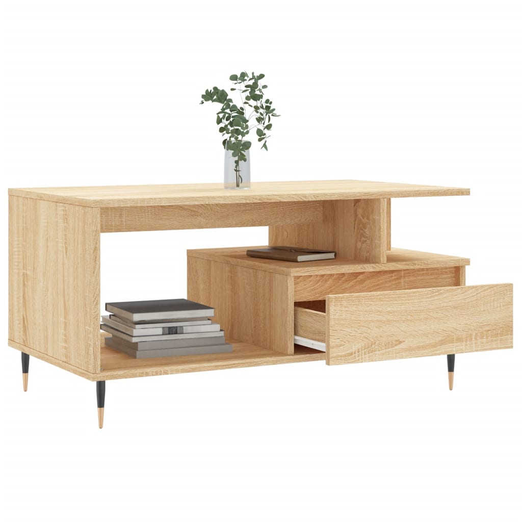 vidaXL Coffee Table Sonoma Oak 90x49x45 cm Engineered Wood 4