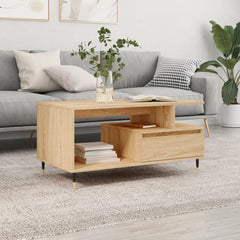 vidaXL Coffee Table Sonoma Oak 90x49x45 cm Engineered Wood 1