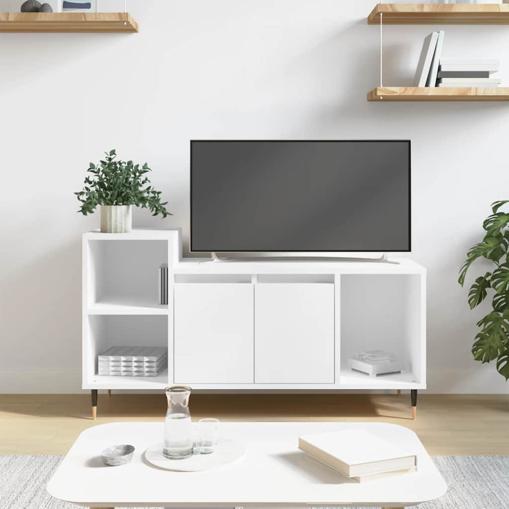 vidaXL TV Cabinet White 100x35x55 cm Engineered Wood 1