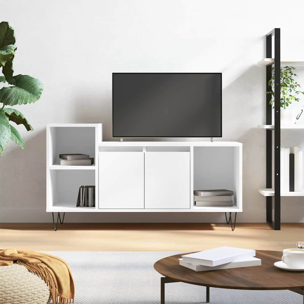 vidaXL TV Cabinet White 100x35x55 cm Engineered Wood 1