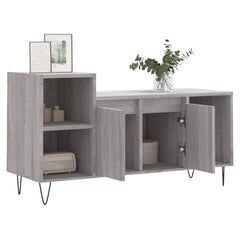 vidaXL TV Cabinet Grey Sonoma 100x35x55 cm Engineered Wood 4