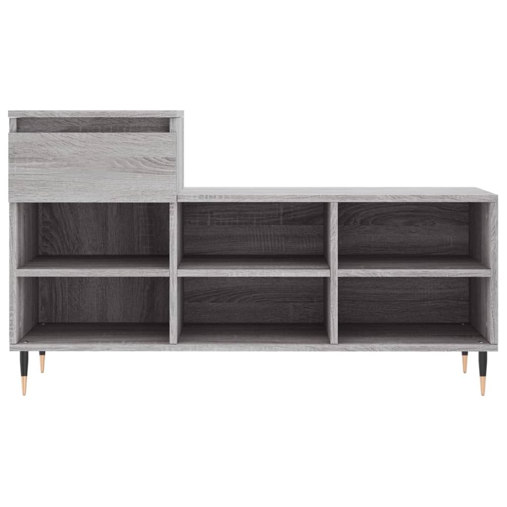 vidaXL Shoe Cabinet Grey Sonoma 102x36x60 cm Engineered Wood 5
