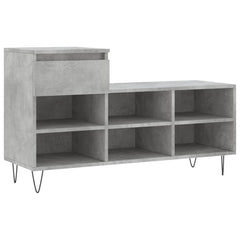 vidaXL Shoe Cabinet Concrete Grey 102x36x60 cm Engineered Wood 2