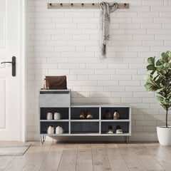vidaXL Shoe Cabinet Concrete Grey 102x36x60 cm Engineered Wood 1