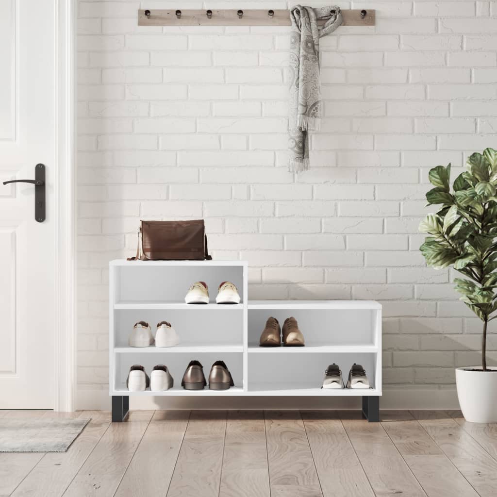 vidaXL Shoe Cabinet White 102x36x60 cm Engineered Wood 1